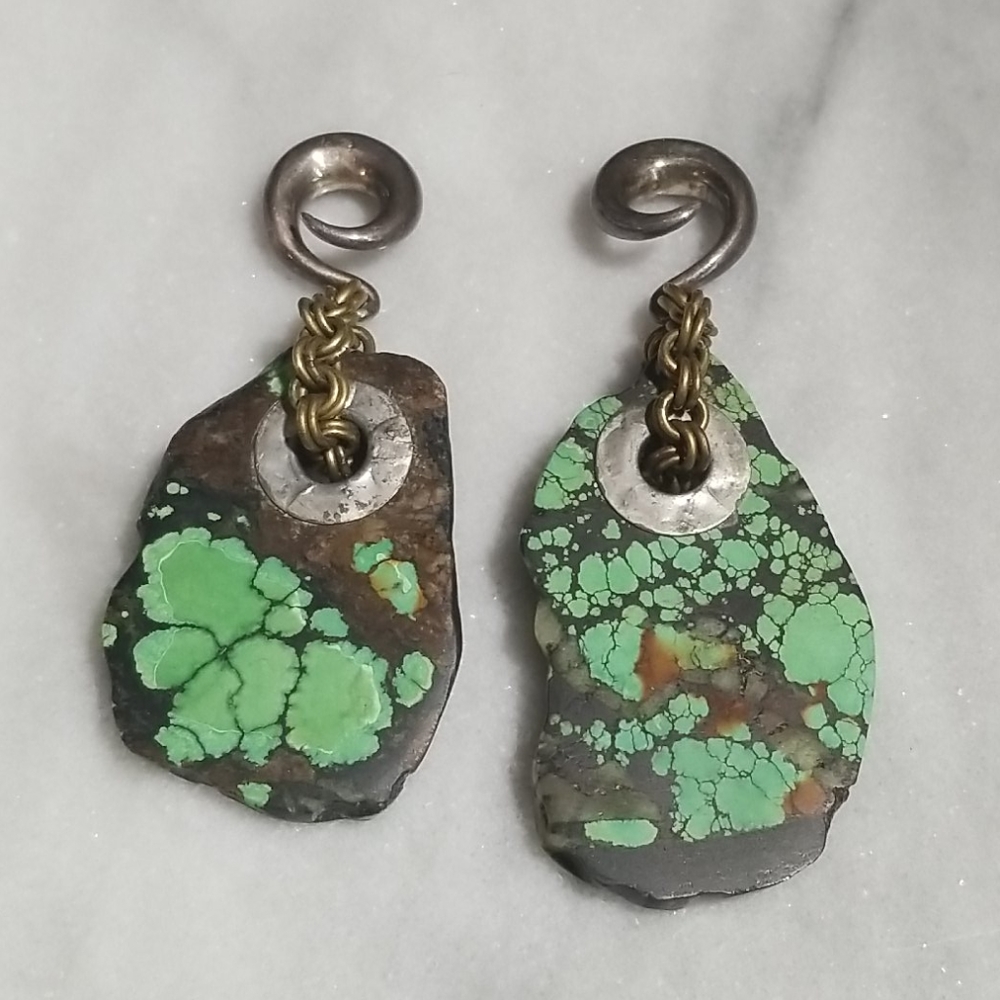 Diablo Organics Turquoise Slab Ear Weights